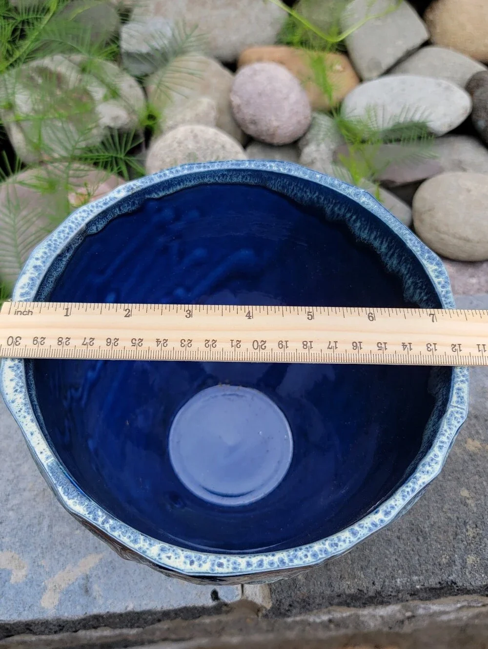 Faiancas Ramos FR Portugal Blue Glazed Planter textured